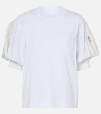 T-Shirt aus Baumwoll-Jersey und Twill | Sacai