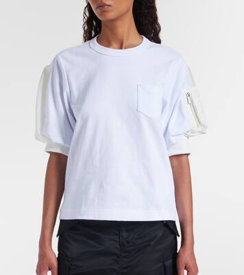 T-Shirt aus Baumwoll-Jersey und Twill | Sacai