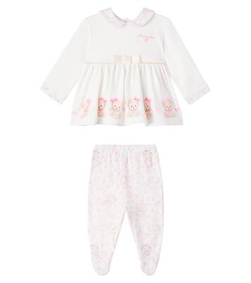 Baby set of printed cotton dress and leggings | Monnalisa