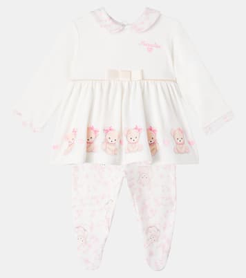 Baby set of printed cotton dress and leggings | Monnalisa