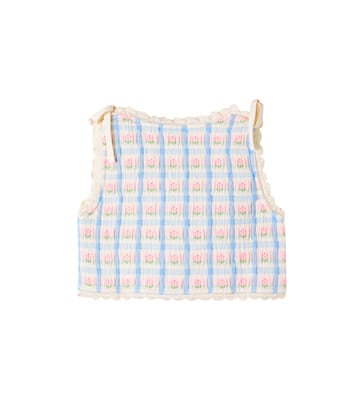 Zora knitted floral cotton-blend vest | Bebe Organic