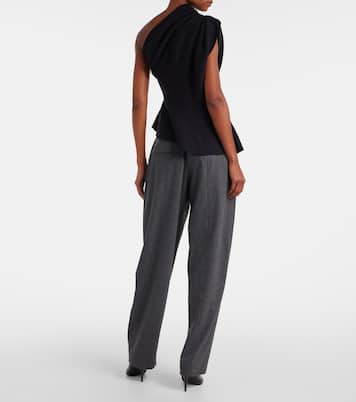 Aimee one-shoulder wool-blend top | Khaite