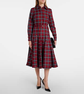 Marione belted tartan wool-blend midi dress | Emilia Wickstead