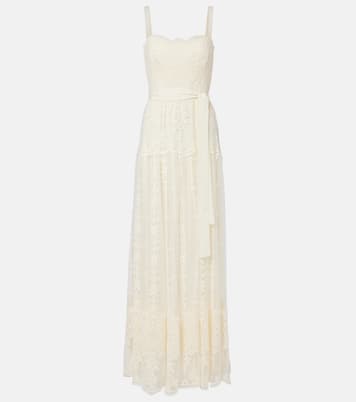 Robe longue brodée en tulle | Elie Saab