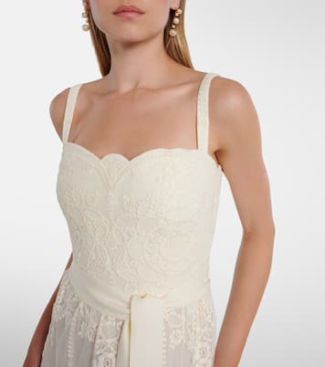 Robe longue brodée en tulle | Elie Saab