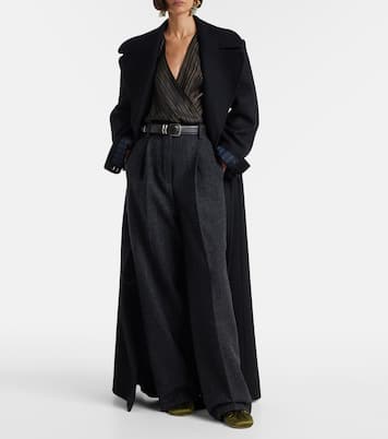 Pantalones anchos de lana con raya diplomática | Dries Van Noten