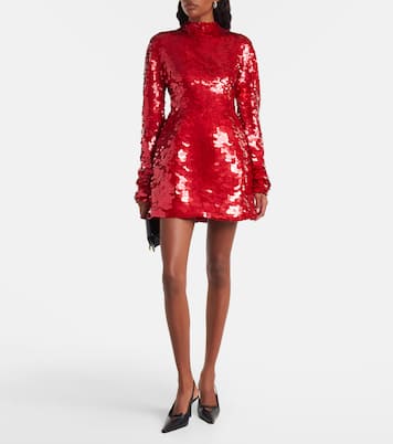 فستان قصير من الجيرسيه مزين بالترتر Terfrite  | Sportmax