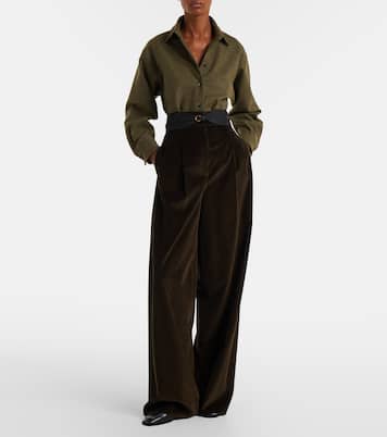 Weite High-Rise-Hose aus Baumwoll-Cord | Max Mara