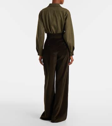 Weite High-Rise-Hose aus Baumwoll-Cord | Max Mara
