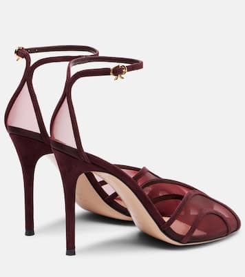 Sandalen 95 aus Veloursleder und Mesh | Gianvito Rossi
