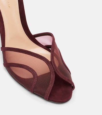 Sandalen 95 aus Veloursleder und Mesh | Gianvito Rossi