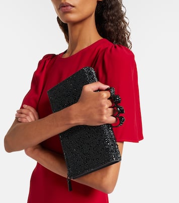 Skull Knuckle studded leather pouch | McQueen