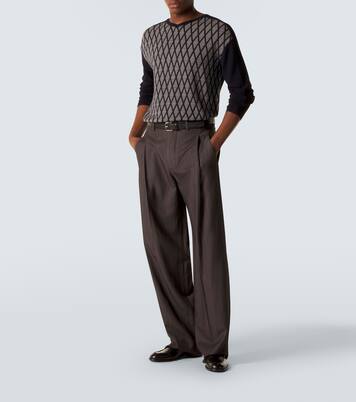 Wool and cashmere jacquard sweater | Giorgio Armani