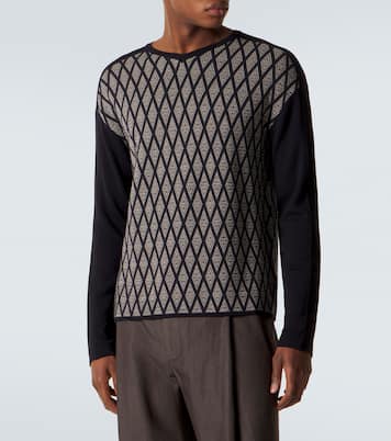 Wool and cashmere jacquard sweater | Giorgio Armani