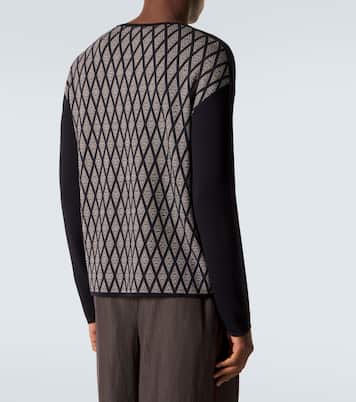 Wool and cashmere jacquard sweater | Giorgio Armani