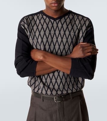 Wool and cashmere jacquard sweater | Giorgio Armani