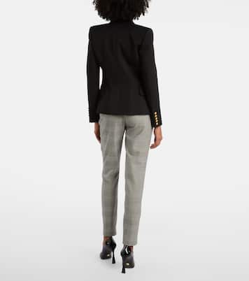 Prince of Wales wool-blend slim pants | Balmain