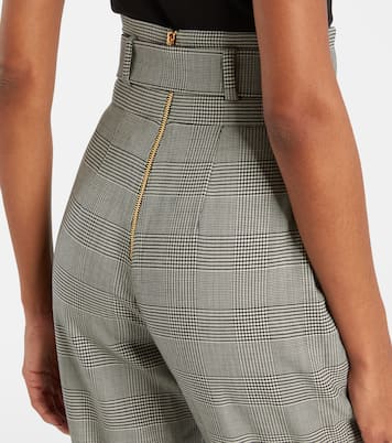 Prince of Wales wool-blend slim pants | Balmain