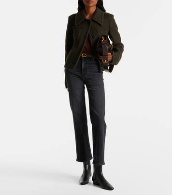 Le Sleek cropped high-rise straight jeans | Frame