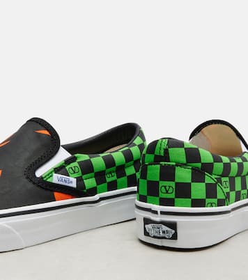 x Vans VLogo printed canvas slip-on sneakers | Valentino Garavani