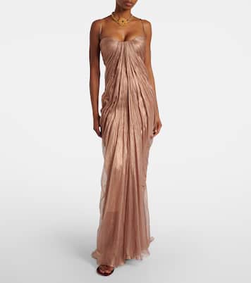 Victoria gathered silk muslin gown | Maria Lucia Hohan