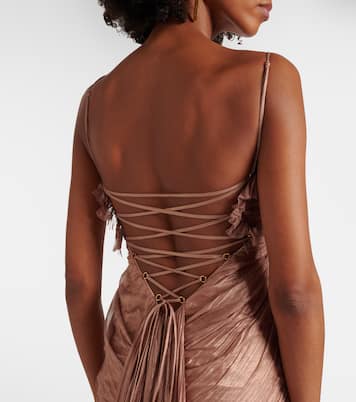 Victoria gathered silk muslin gown | Maria Lucia Hohan