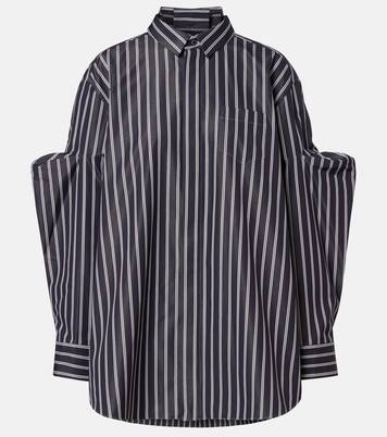 Striped oversized cotton-blend shirt | Sacai