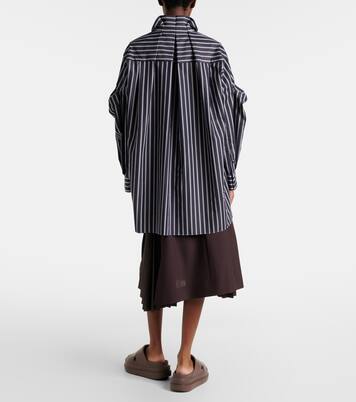 Striped oversized cotton-blend shirt | Sacai