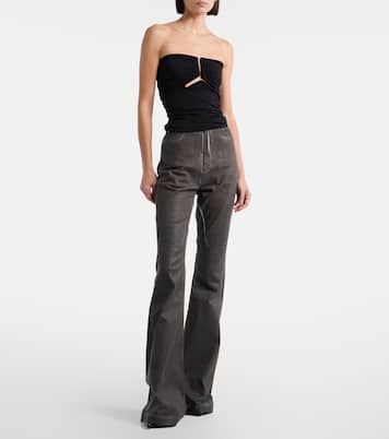 Cutout ruched strapless top | Rick Owens