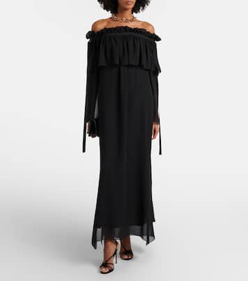 Off-Shoulder-Maxikleid aus Seide | Nina Ricci