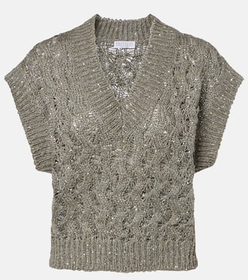 Sequined sweater vest | Brunello Cucinelli