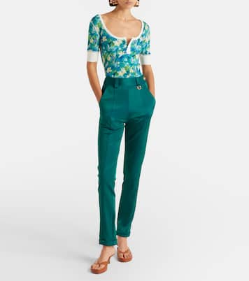 Floral cotton-blend bowling shirt | Chloé