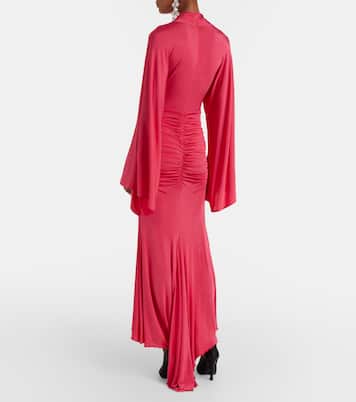 Floral-appliqué ruched gown | Blumarine