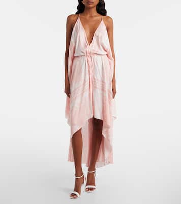 Printed asymmetric maxi dress | Balmain