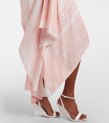 Printed asymmetric maxi dress | Balmain