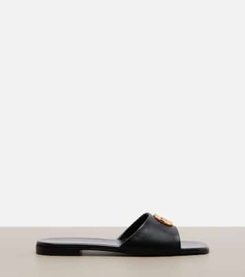 Double G leather slides | Gucci
