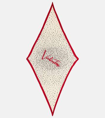 Pleated polka-dot silk twill scarf | Valentino