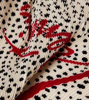 Pleated polka-dot silk twill scarf | Valentino