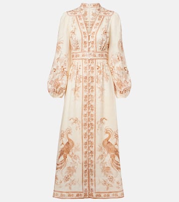 Indra floral linen midi dress | Zimmermann