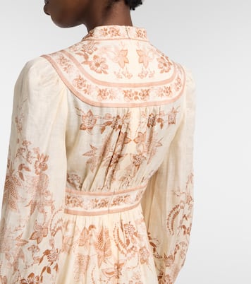 Indra floral linen midi dress | Zimmermann