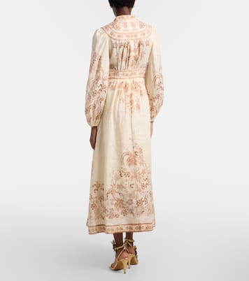 Indra floral linen midi dress | Zimmermann