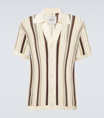 Pinto crochet striped cotton shirt | Frescobol Carioca