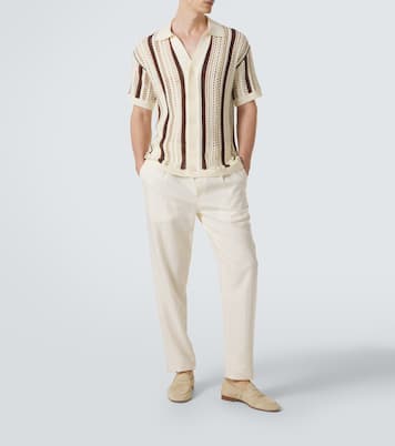 Pinto crochet striped cotton shirt | Frescobol Carioca