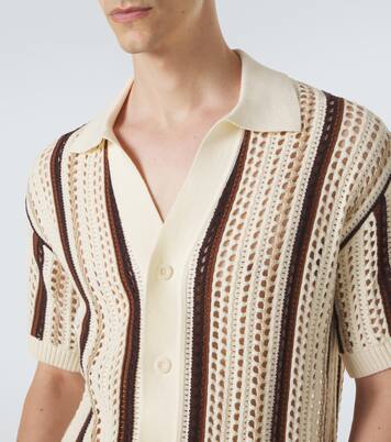 Pinto crochet striped cotton shirt | Frescobol Carioca