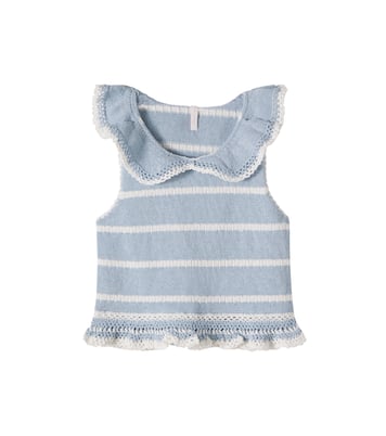 Striped knitted cotton-blend top | Zimmermann Kids