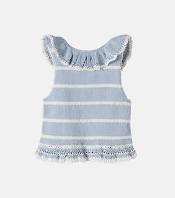 Striped knitted cotton-blend top | Zimmermann Kids