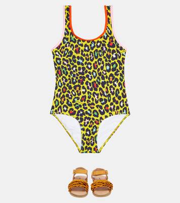 Leopard print logo swimsuit | Marc Jacobs Kids