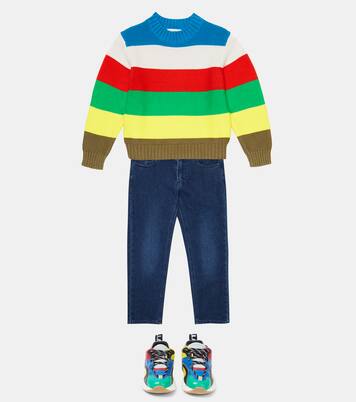 Striped cotton and wool sweater | Stella McCartney Kids