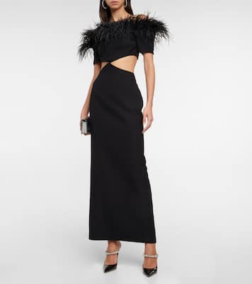 Verzierte Robe aus Crêpe | Rasario