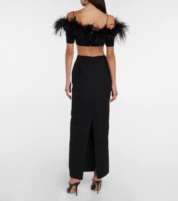 Verzierte Robe aus Crêpe | Rasario